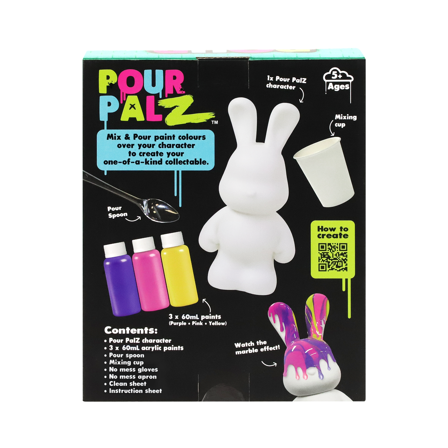 Pour PalZ Large Paint Bunny GOLDEN SPLASH & TUTTI FRUTTI — TOYMONSTER